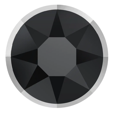 Swarovski Hotfix Flat Back Crystals Rimmed (2038/I, 2078/I) Jet & Crystal Light Chrome - Bluestreak Crystals