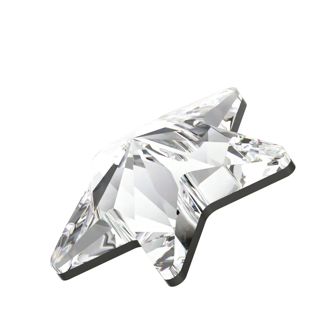 Swarovski Hotfix Flat Back Crystals Rivoli Star (2816) Crystal - Bluestreak Crystals