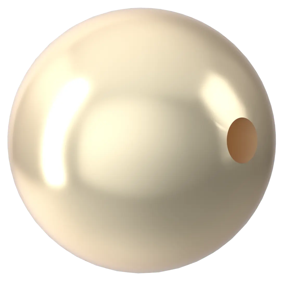 Swarovski Pearls Round Half Drilled (5818) Crystal Cream - Bluestreak Crystals