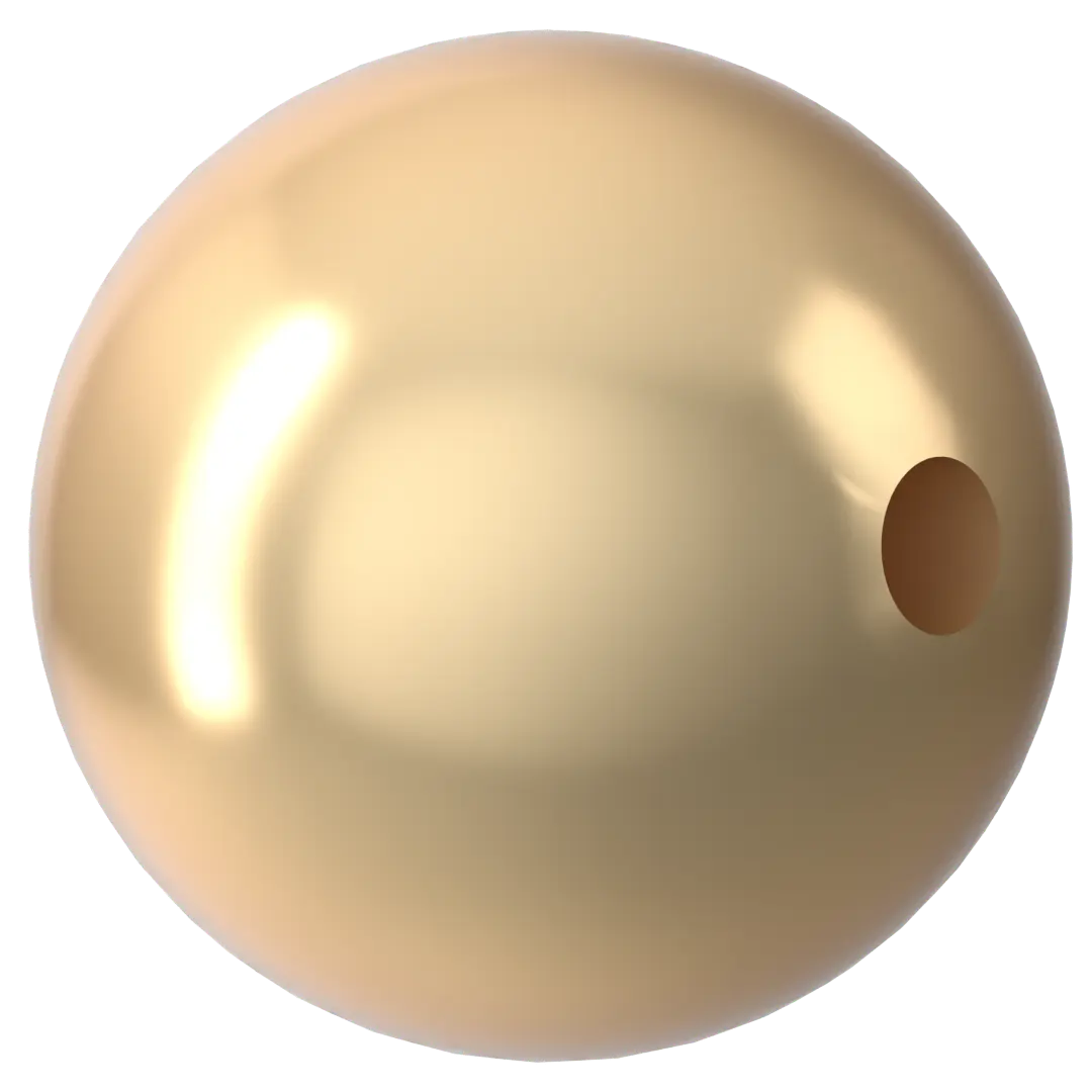 Swarovski Pearls Round Half Drilled (5818) Crystal Light Gold - Bluestreak Crystals