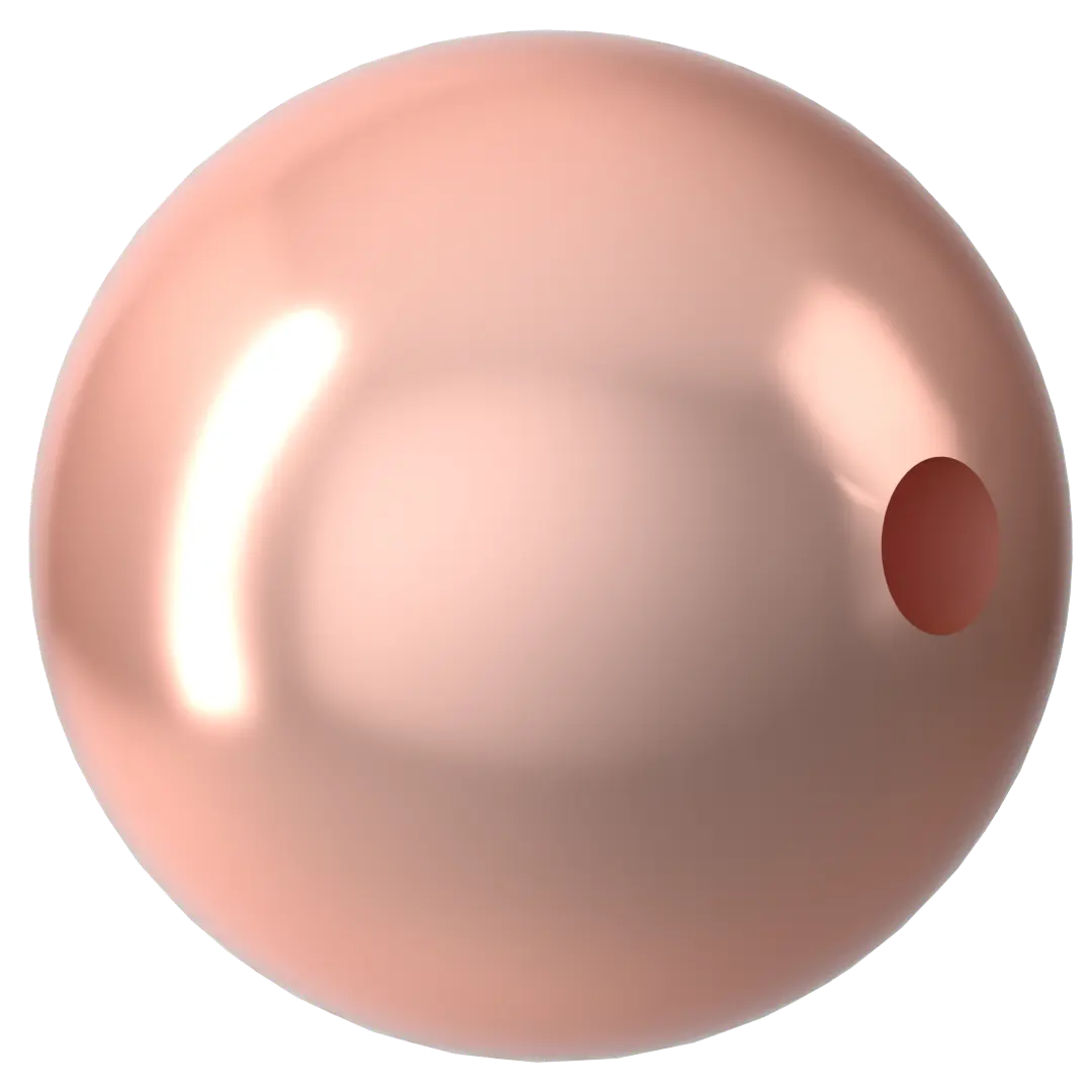 Swarovski Pearls Round Half Drilled (5818) Crystal Peach - Bluestreak Crystals