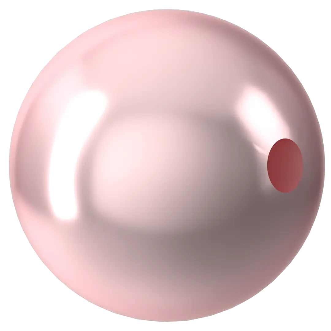 Swarovski Pearls Round Half Drilled (5818) Crystal Rosaline - Bluestreak Crystals