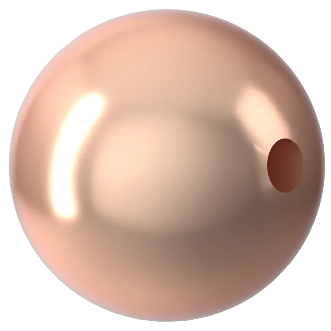 Swarovski Pearls Round Half Drilled (5818) Crystal Rose Gold - Bluestreak Crystals