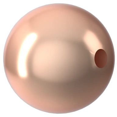 Swarovski Pearls Round Half Drilled (5818) Crystal Rose Gold - Bluestreak Crystals