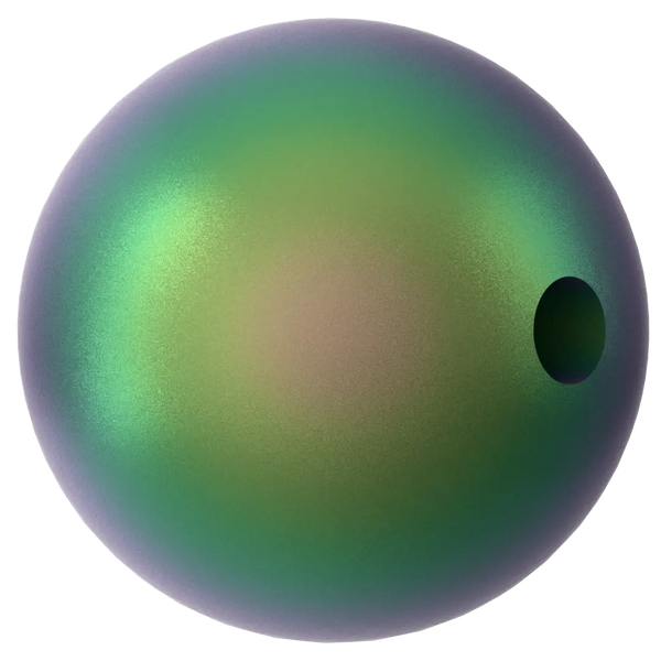 Swarovski Pearls Round Half Drilled (5818) Crystal Scarabaeus Green - Bluestreak Crystals