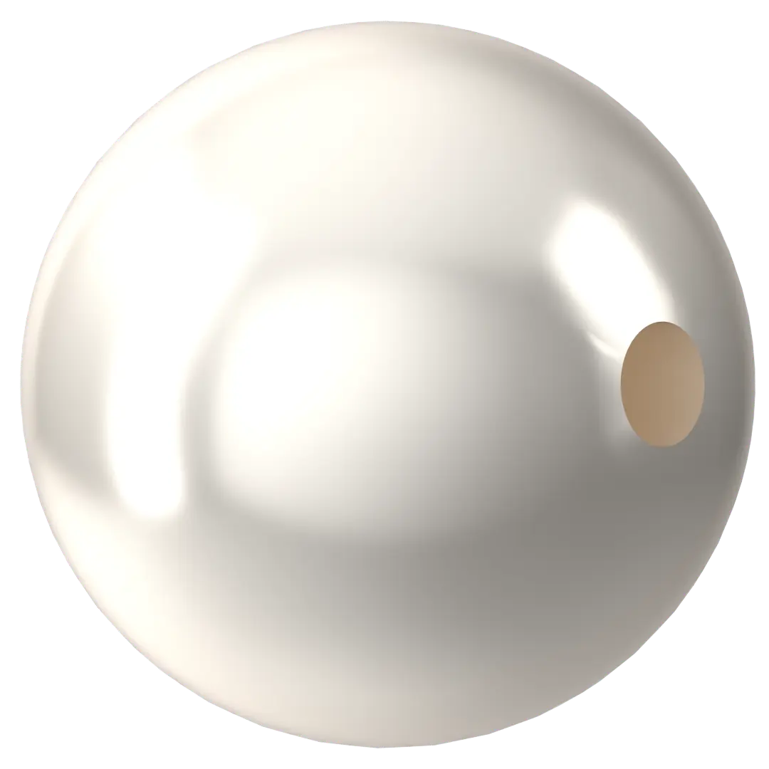 Swarovski Pearls Round Half Drilled (5818) Crystal White - Bluestreak Crystals