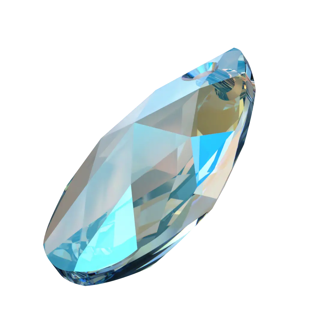 Swarovski Pendants Peardrop (6106) Aquamarine Shimmer - Bluestreak Crystals