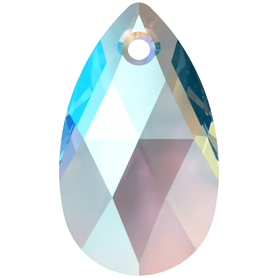 Swarovski Pendants Peardrop (6106) Aquamarine Shimmer - Bluestreak Crystals