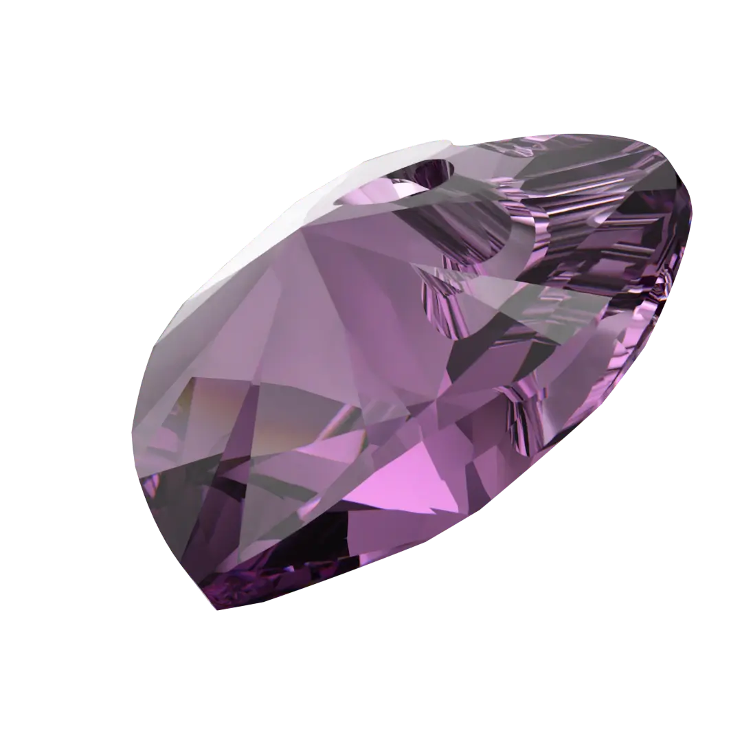 Swarovski Pendants Xilion Heart (6228) Amethyst - Bluestreak Crystals