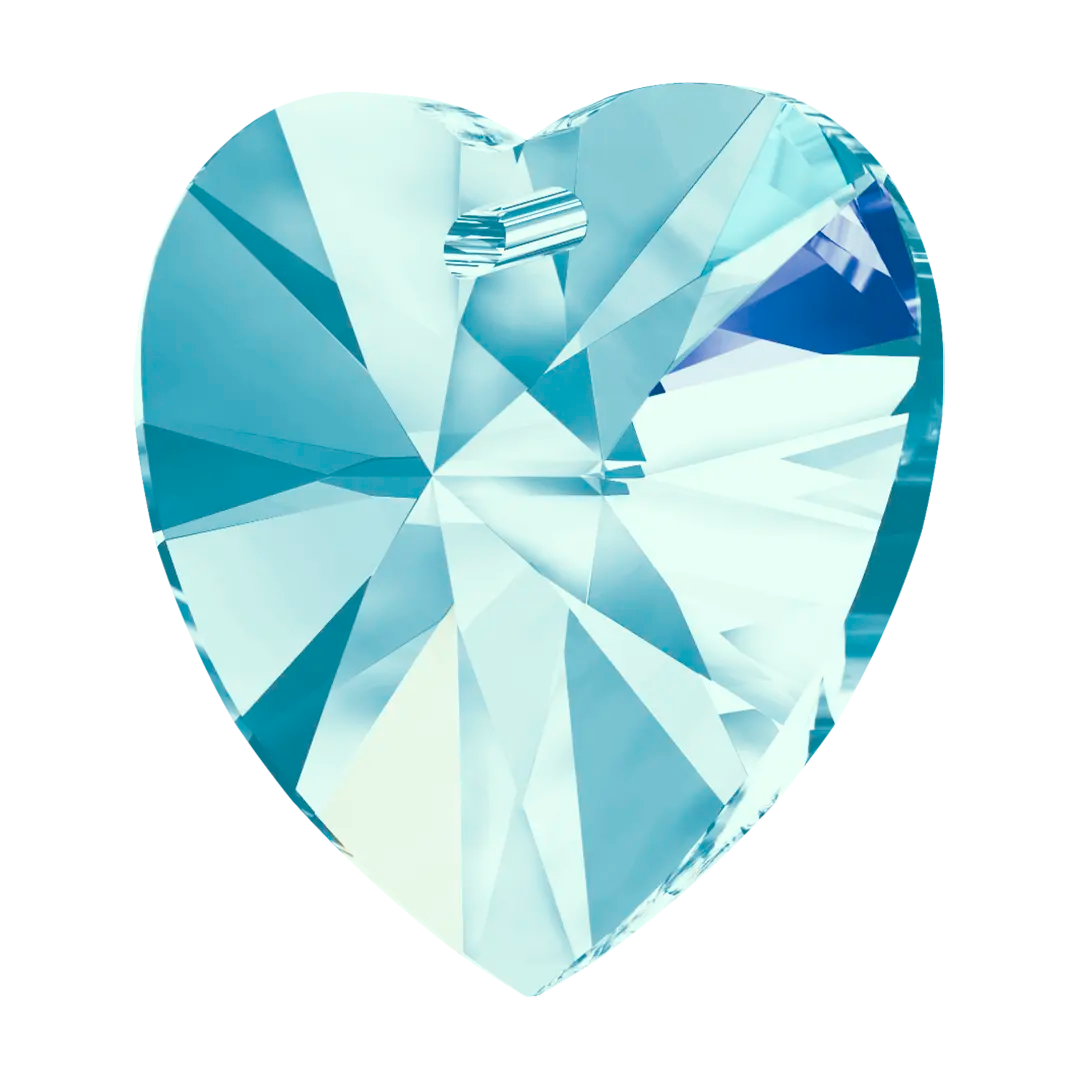 Swarovski Pendants Xilion Heart (6228) Aquamarine AB - Bluestreak Crystals