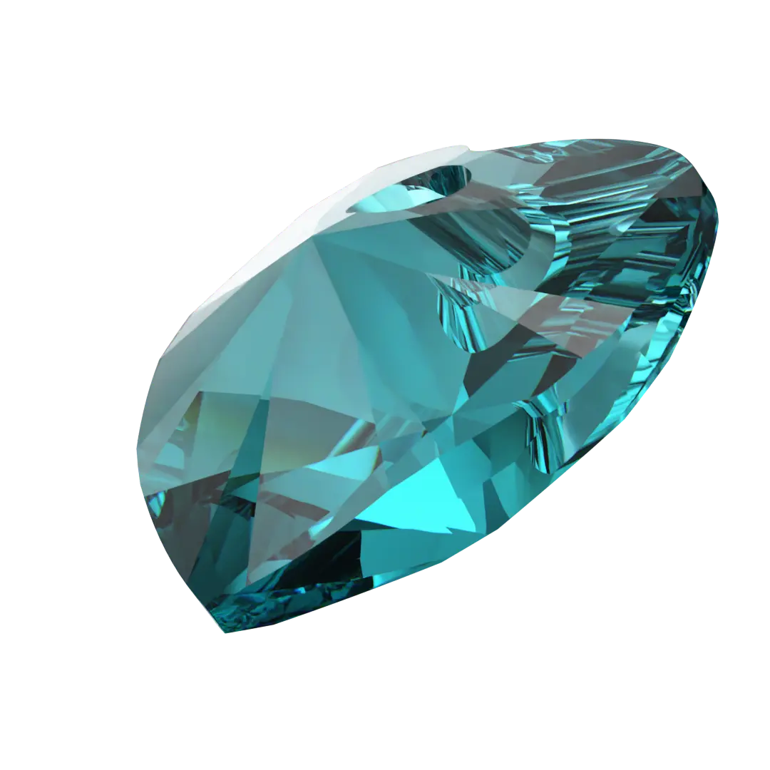 Swarovski Pendants Xilion Heart (6228) Blue Zircon - Bluestreak Crystals