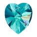 Swarovski Pendants Xilion Heart (6228) Blue Zircon AB - Bluestreak Crystals