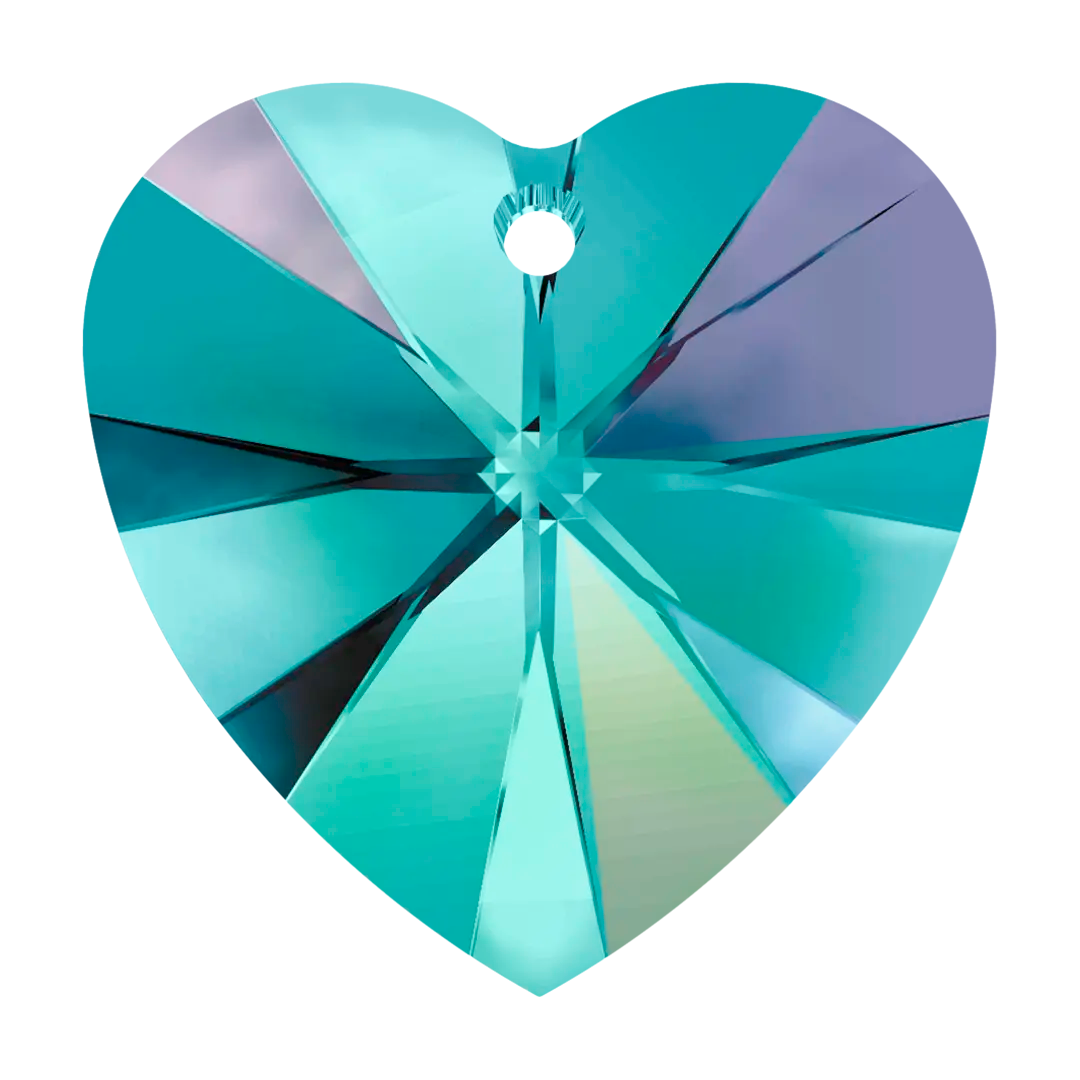 Swarovski Pendants Xilion Heart (6228) Blue Zircon AB - Bluestreak Crystals