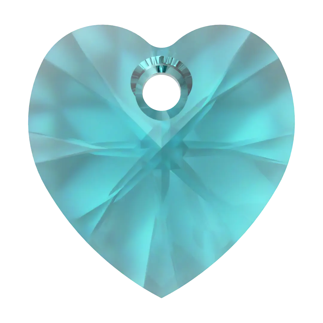 Swarovski Pendants Xilion Heart (6228) Blue Zircon - Bluestreak Crystals