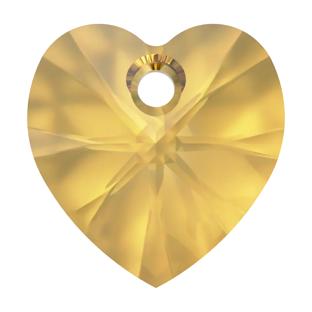 Swarovski Pendants Xilion Heart (6228) Golden Topaz - Bluestreak Crystals