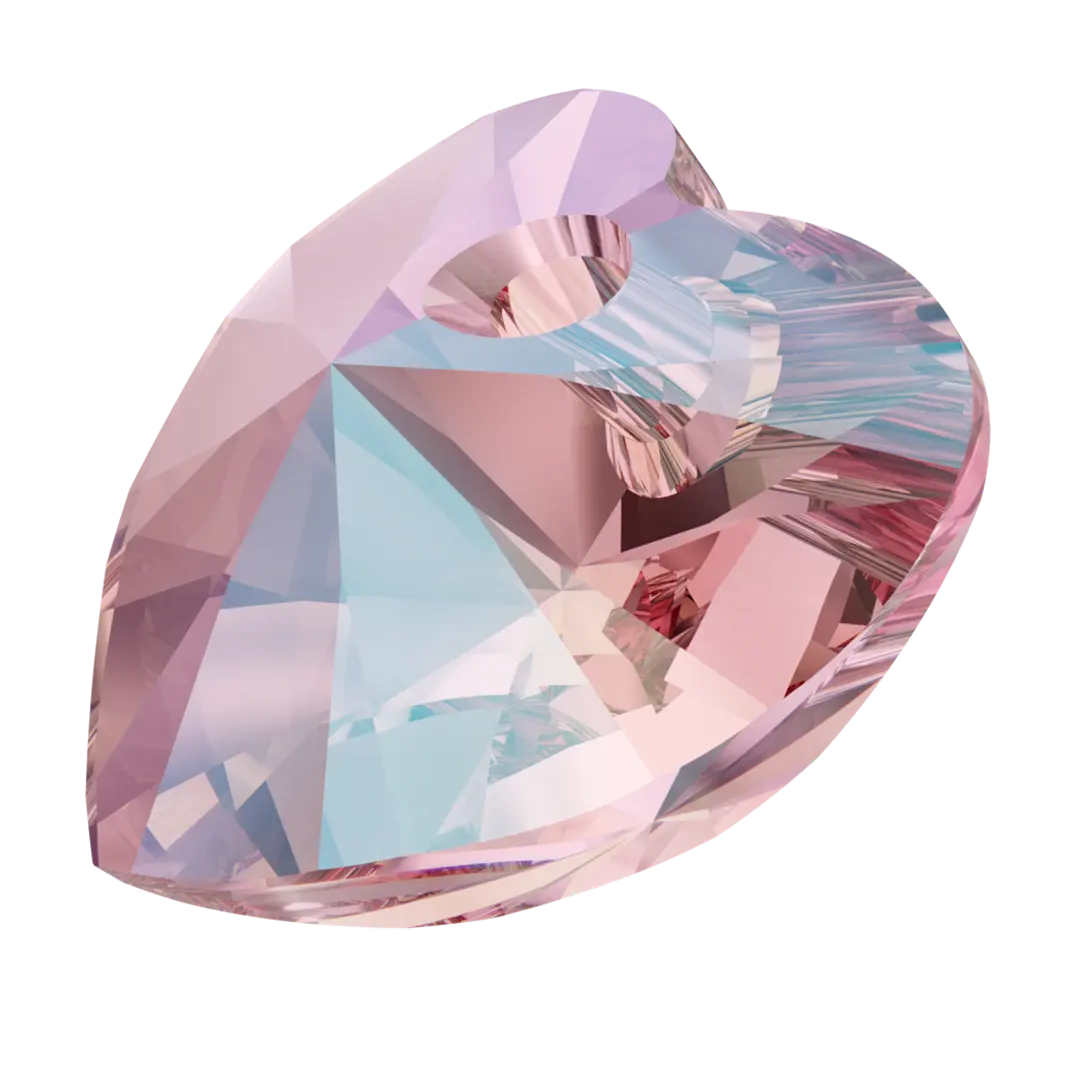 Swarovski Pendants Xilion Heart (6228) Light Rose Shimmer - Bluestreak Crystals