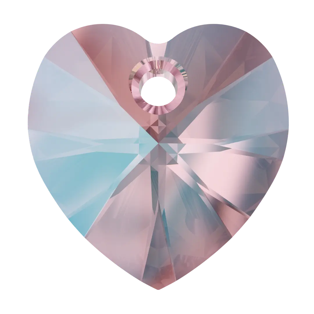 Swarovski Pendants Xilion Heart (6228) Light Rose Shimmer - Bluestreak Crystals