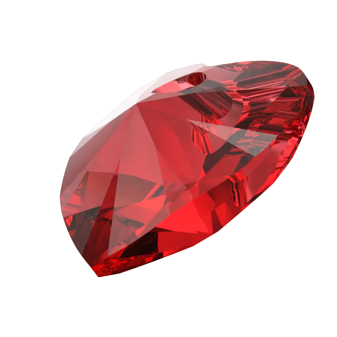 Swarovski Pendants Xilion Heart (6228) Light Siam - Bluestreak Crystals