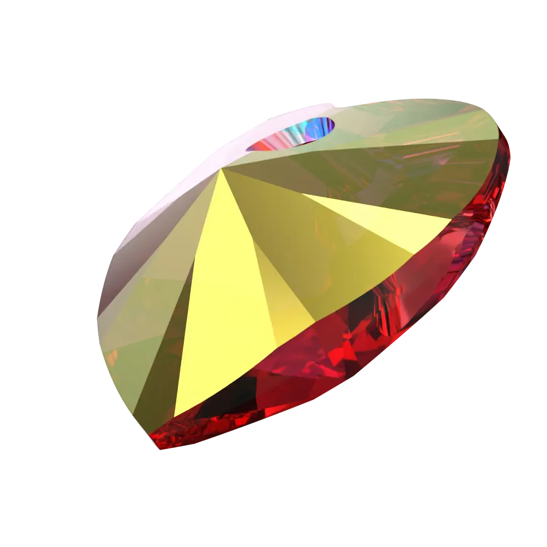 Swarovski Pendants Xilion Heart (6228) Light Siam AB - Bluestreak Crystals