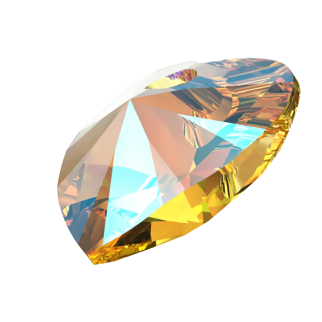 Swarovski Pendants Xilion Heart (6228) Light Topaz Shimmer - Bluestreak Crystals