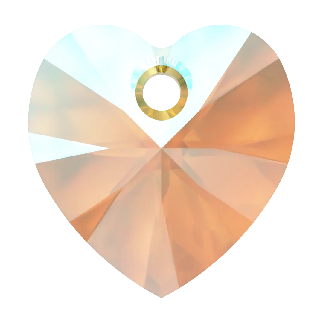 Swarovski Pendants Xilion Heart (6228) Light Topaz Shimmer - Bluestreak Crystals