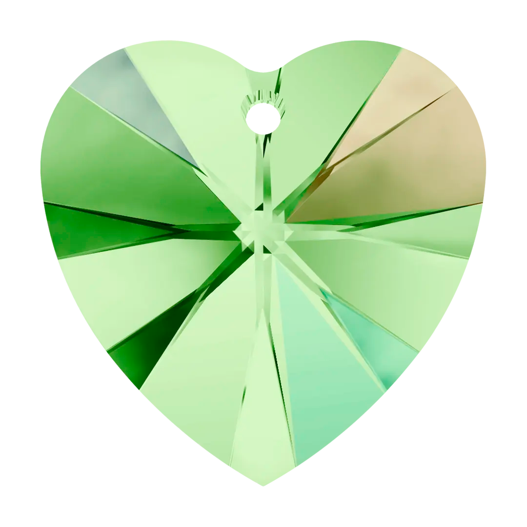 Swarovski Pendants Xilion Heart (6228) Peridot AB - Bluestreak Crystals