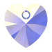 Swarovski Pendants Xilion Heart (6228) Sapphire AB - Bluestreak Crystals