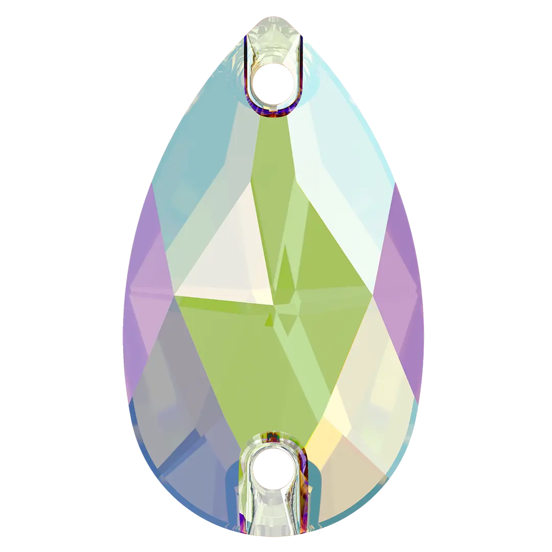 Swarovski Sew On Crystals Peardrop (3230) Erinite Shimmer - Bluestreak Crystals