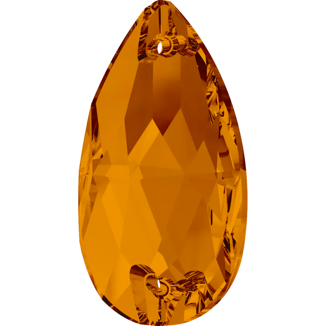Swarovski Sew On Crystals Peardrop (3230) Light Amber - Bluestreak Crystals