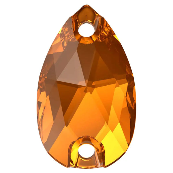 Swarovski Sew On Crystals Peardrop (3230) Light Amber - Bluestreak Crystals