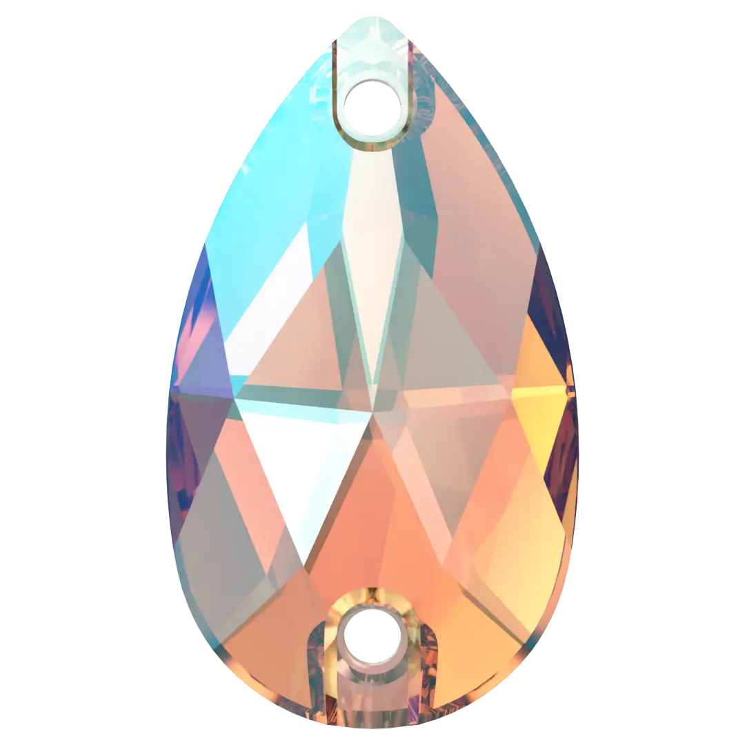 Swarovski Sew On Crystals Peardrop (3230) Light Colorado Topaz Shimmer - Bluestreak Crystals
