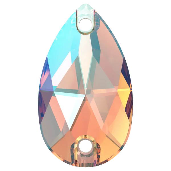 Swarovski Sew On Crystals Peardrop (3230) Light Colorado Topaz Shimmer - Bluestreak Crystals