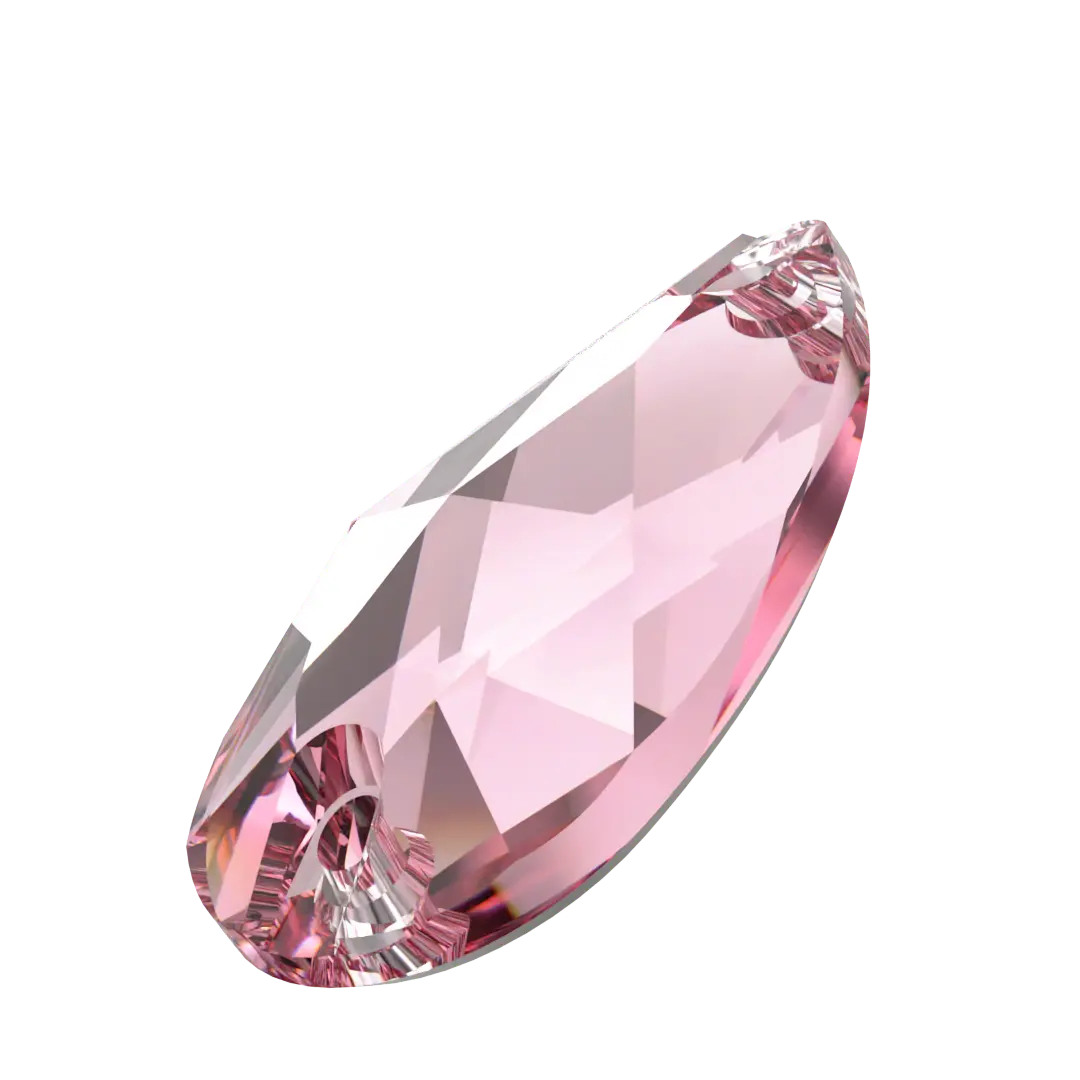 Swarovski Sew On Crystals Peardrop (3230) Light Rose - Bluestreak Crystals