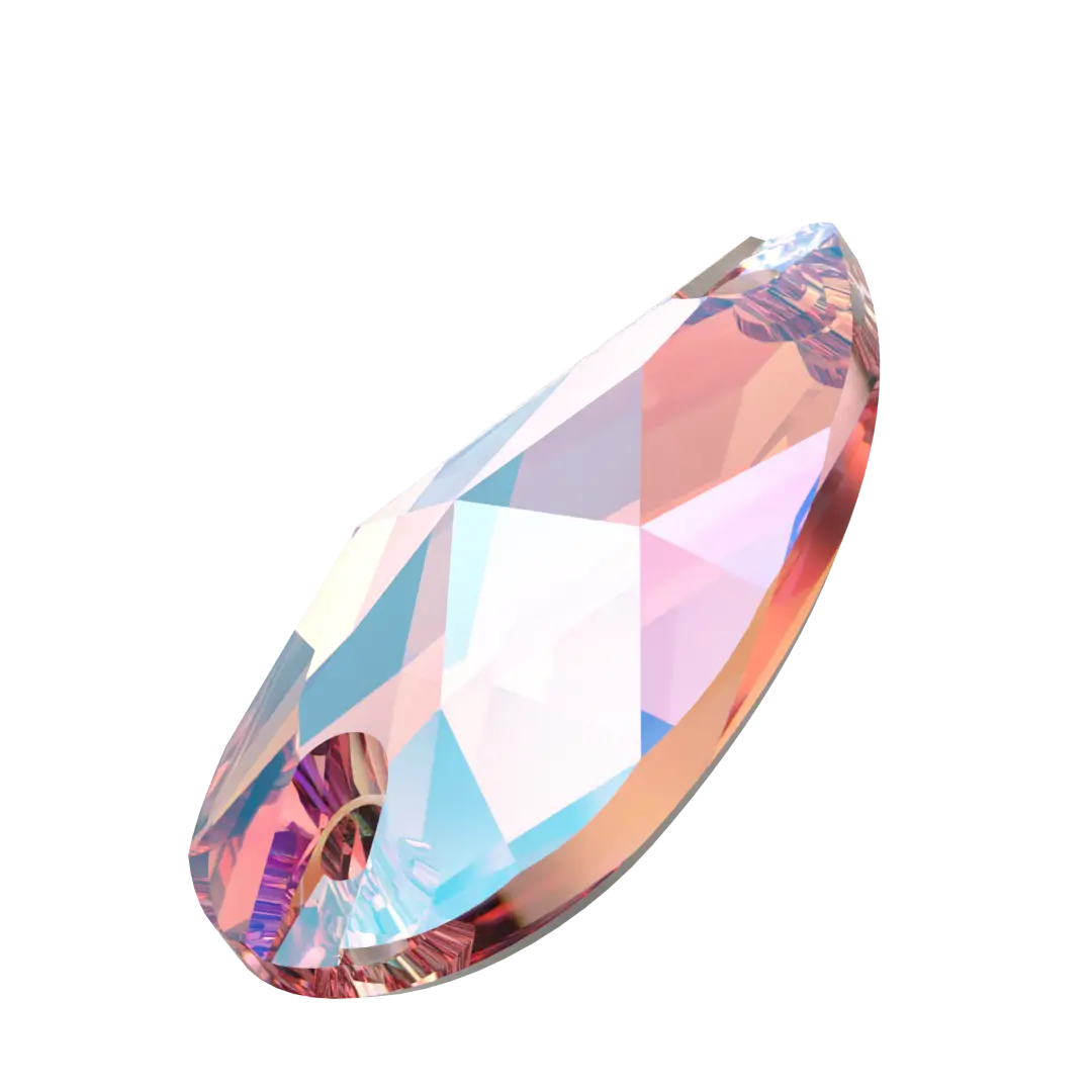 Swarovski Sew On Crystals Peardrop (3230) Light Rose Shimmer - Bluestreak Crystals