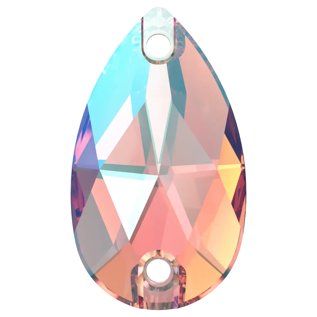 Swarovski Sew On Crystals Peardrop (3230) Light Rose Shimmer - Bluestreak Crystals