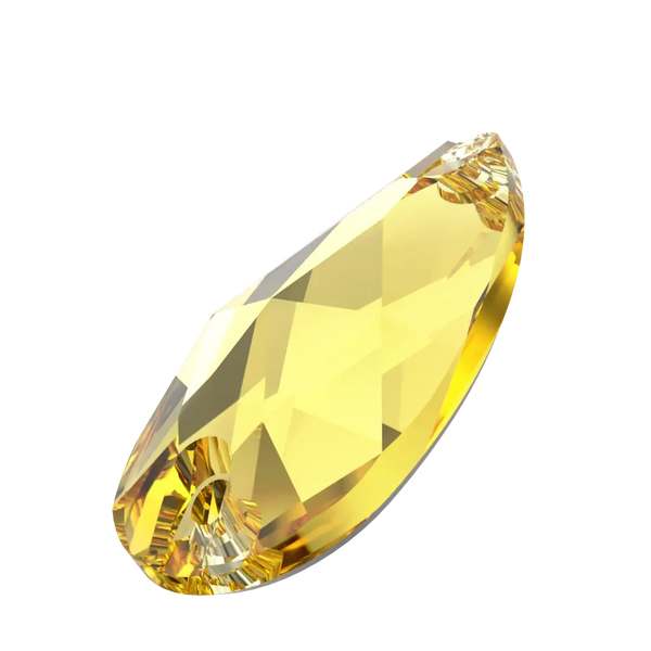 Swarovski Sew On Crystals Peardrop (3230) Light Topaz - Bluestreak Crystals