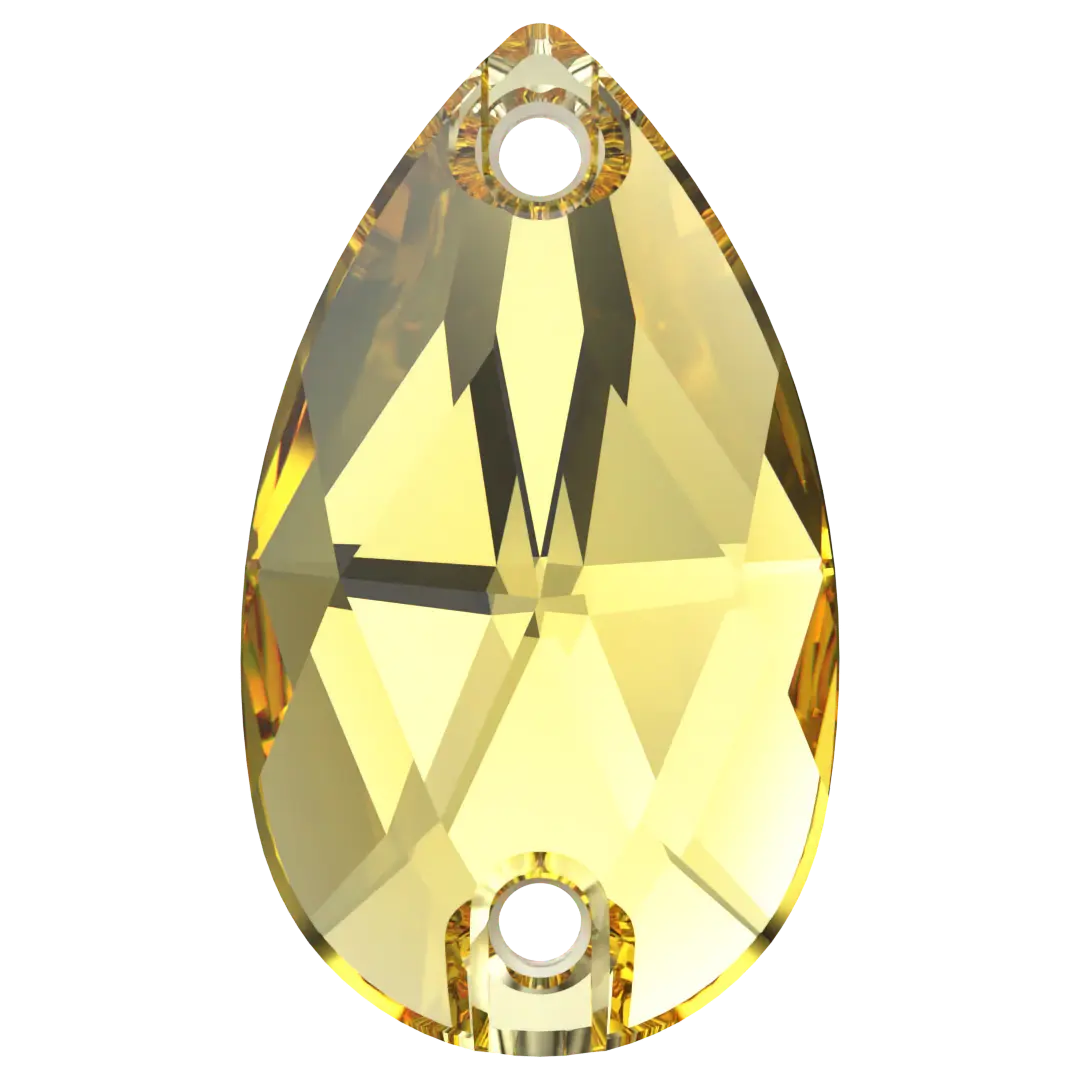 Swarovski Sew On Crystals Peardrop (3230) Light Topaz - Bluestreak Crystals