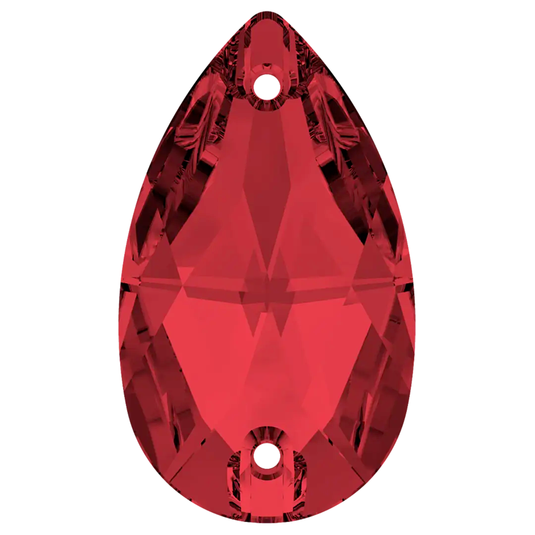 Swarovski Sew On Crystals Peardrop (3230) Scarlet - Bluestreak Crystals