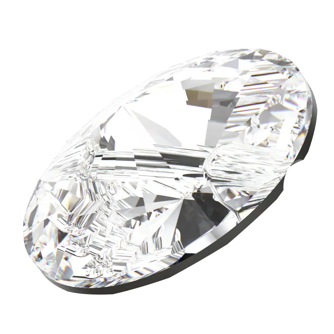 Swarovski Sew On Crystals Rivoli Button (3015) Crystal - Bluestreak Crystals