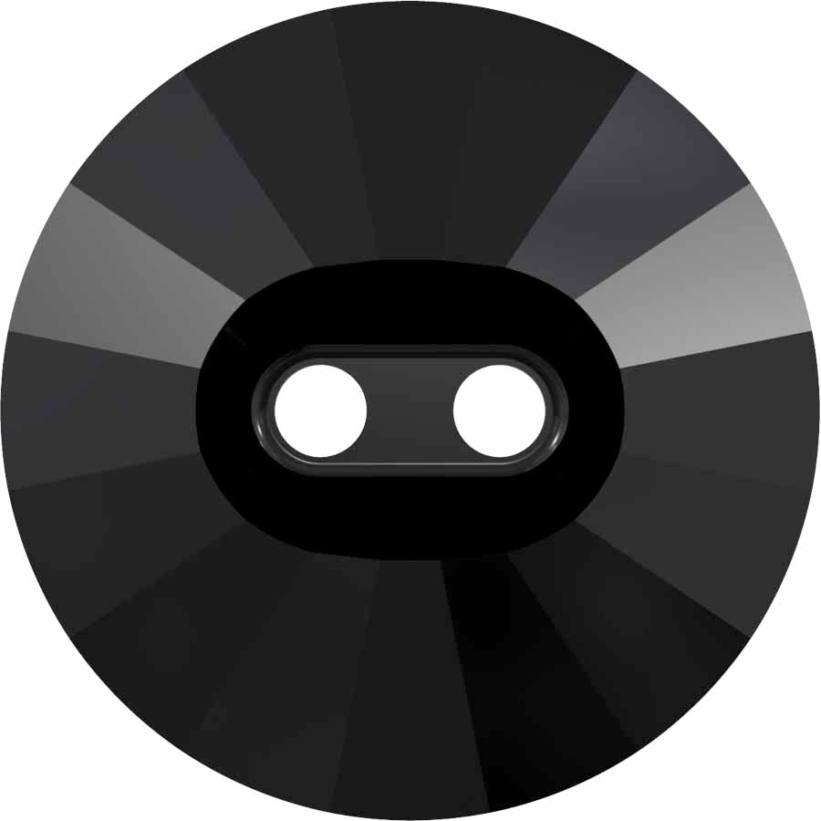 Serinity Sew On Crystals Rivoli Classic Button 2 Holes (3019) Jet UNFOILED